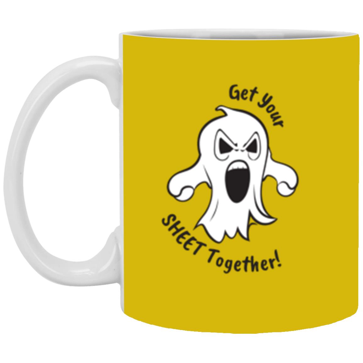 Custom White Mug w/ Background Color "Get Your Sheet Together!"