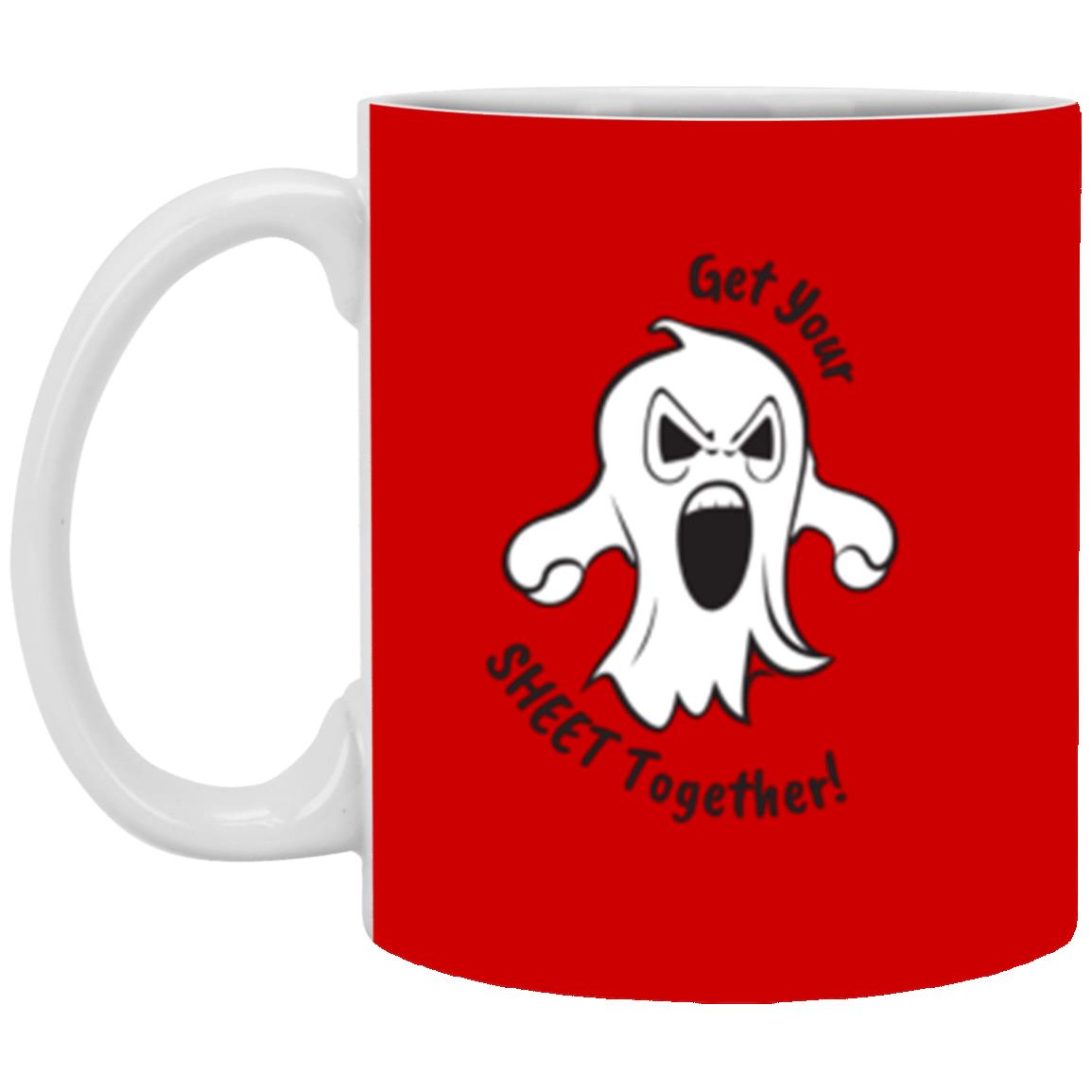 Custom White Mug w/ Background Color "Get Your Sheet Together!"