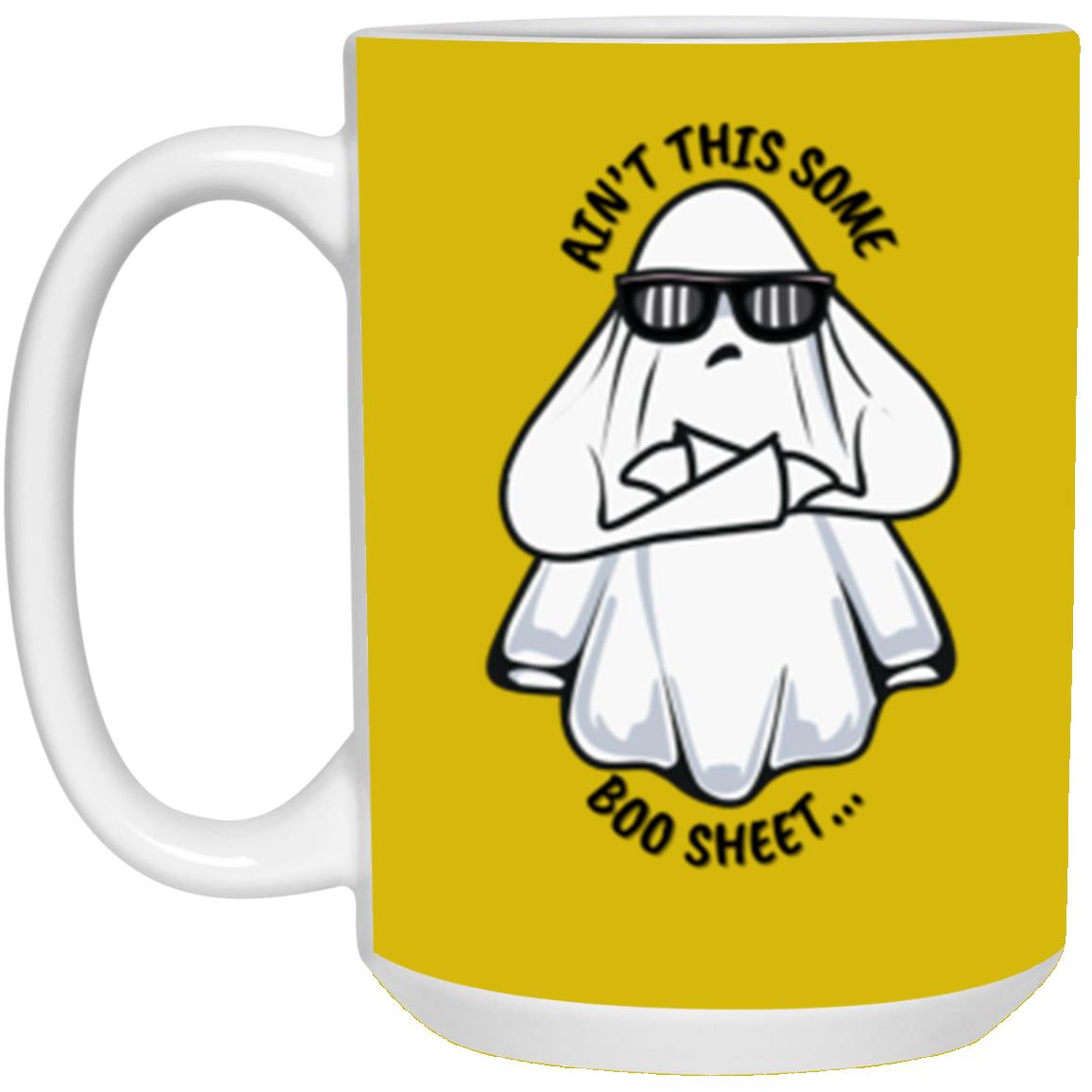 Custom White Mug w/ Background Color "Ain't This Some Boo Sheet"