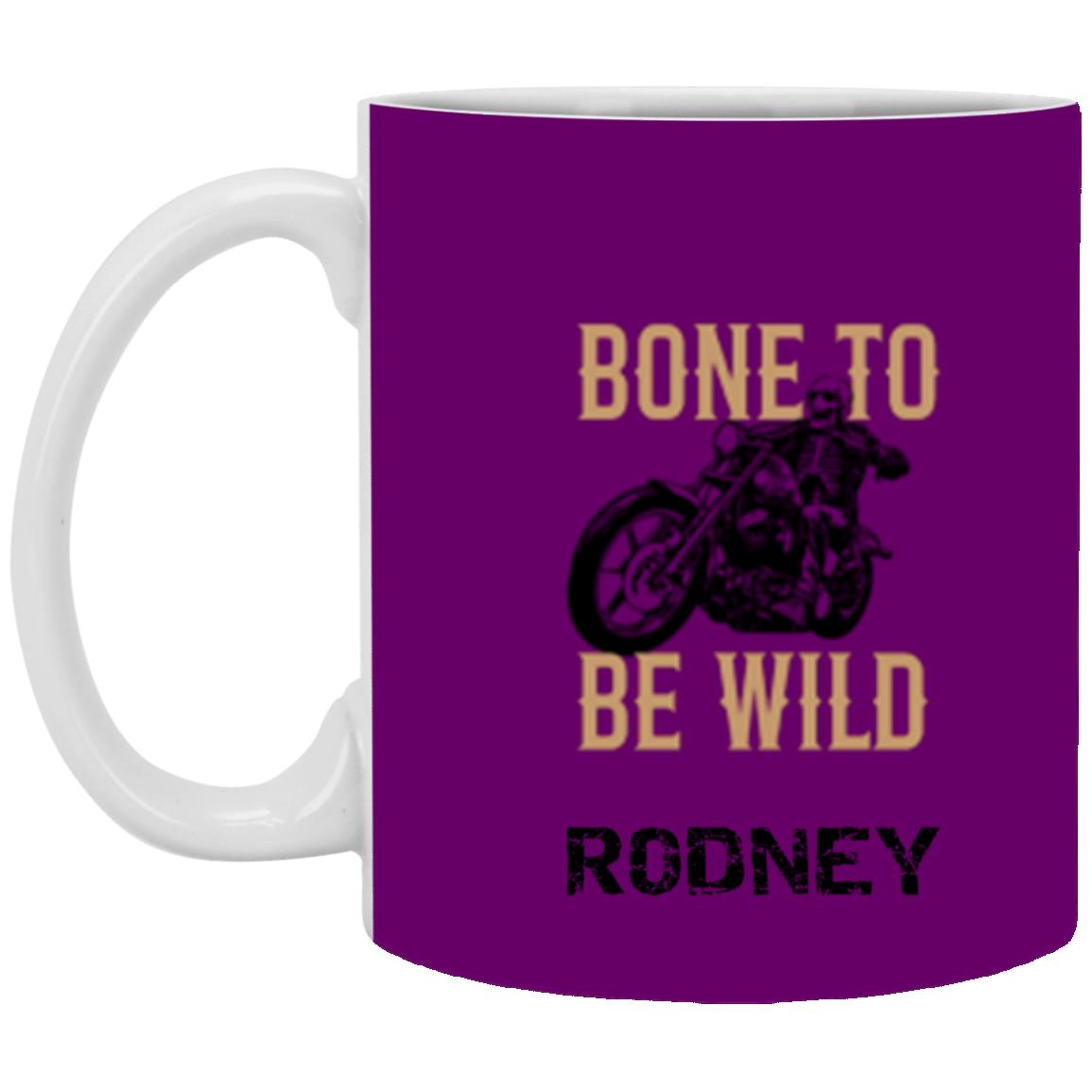 Personalized White Mug w/ Background Color "Bone To Be Wild"