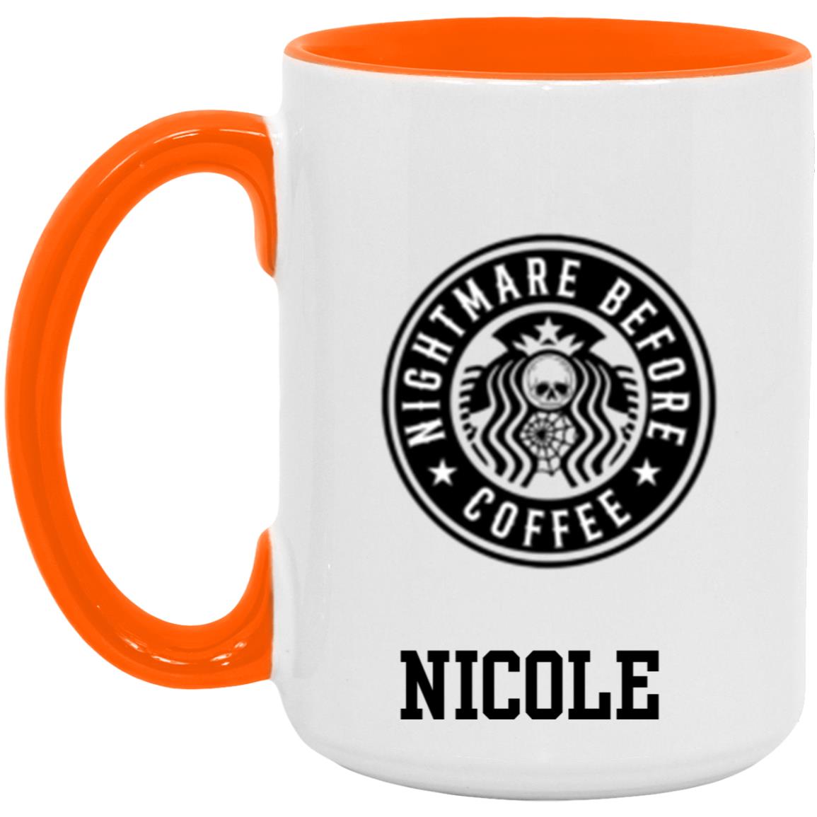 Personalized Accent Mug "Nightmare Before Coffee"