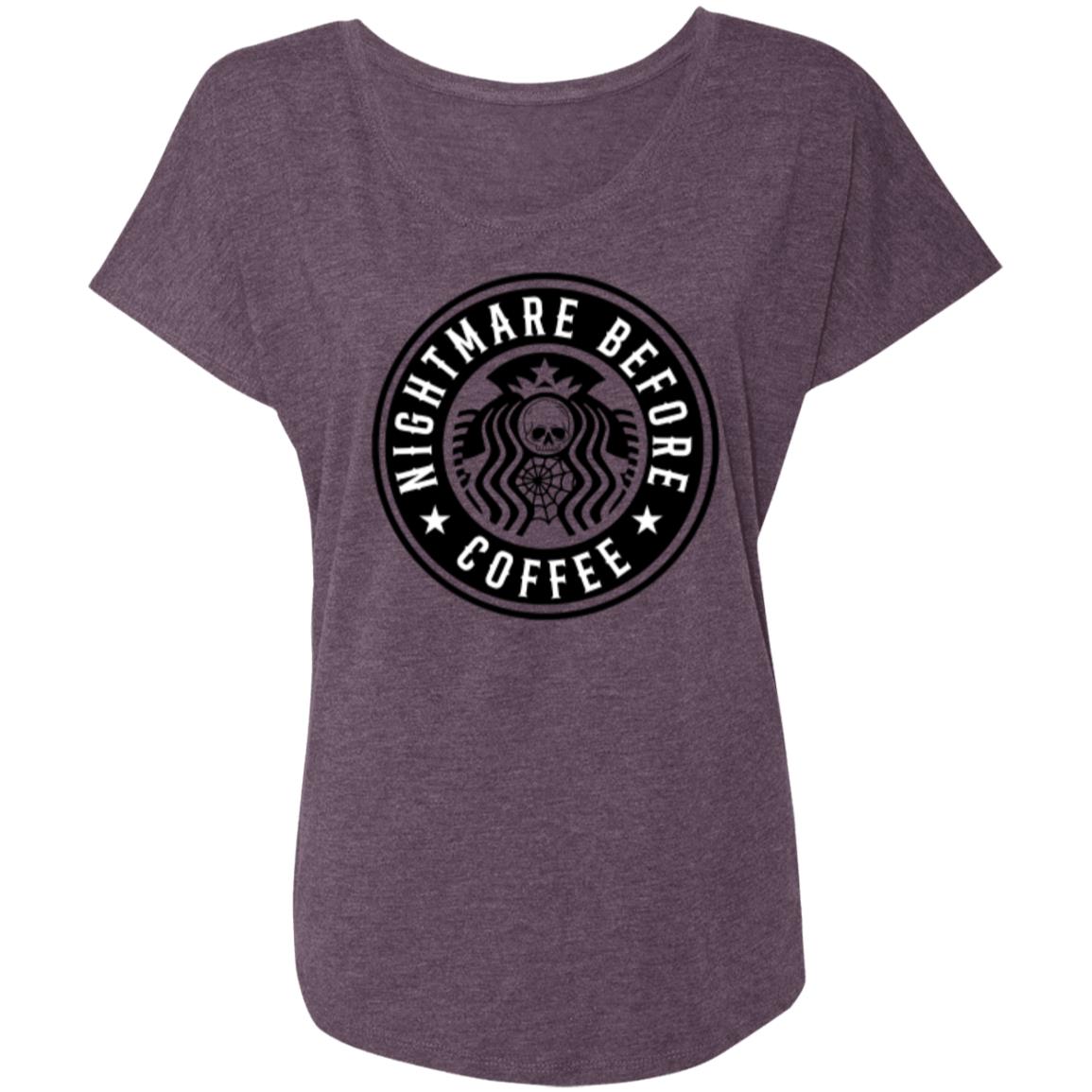 Custom Triblend Doleman Style Shirt "Nightmare Before Coffee"