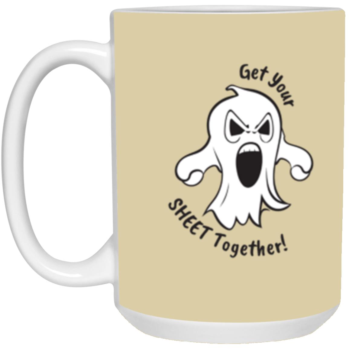 Custom White Mug w/ Background Color "Get Your Sheet Together!"