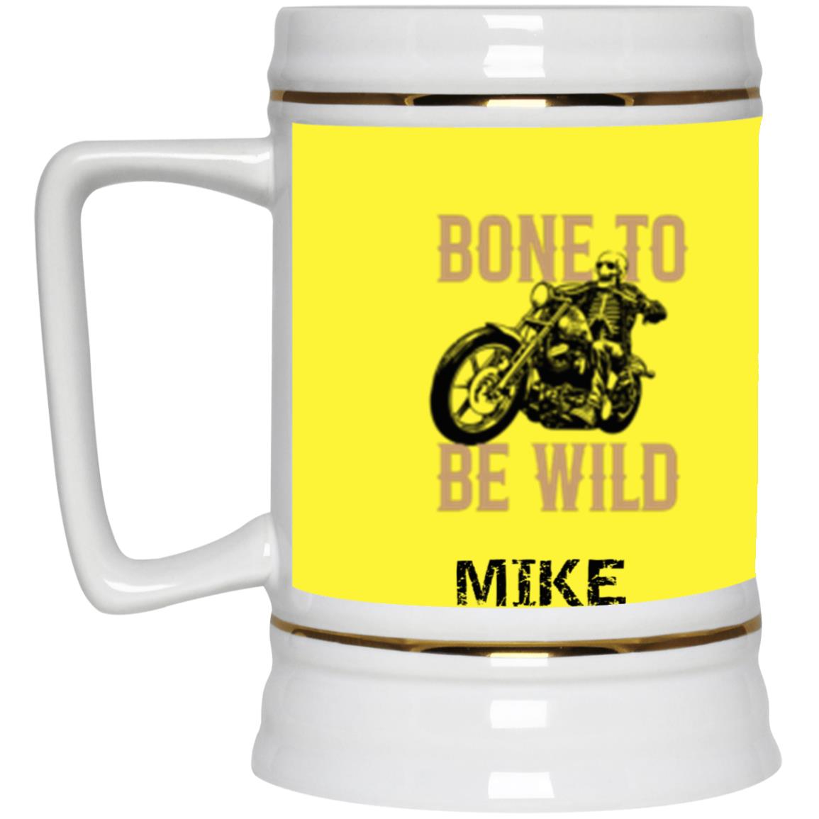 Personalized "Bone To Be Wild" Beer Mug 22 oz.