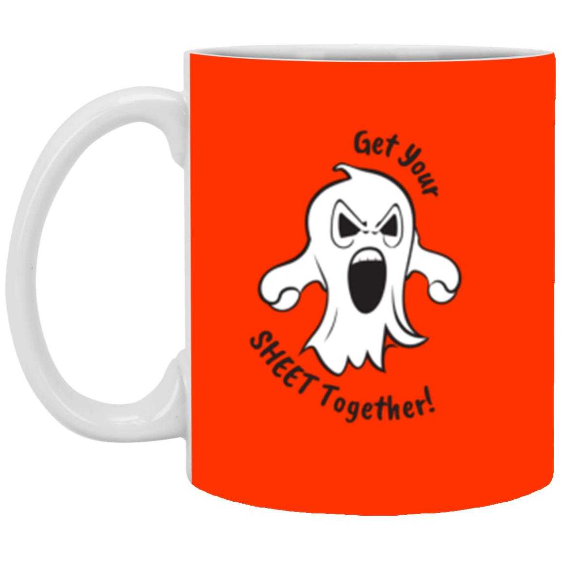 Custom White Mug w/ Background Color "Get Your Sheet Together!"