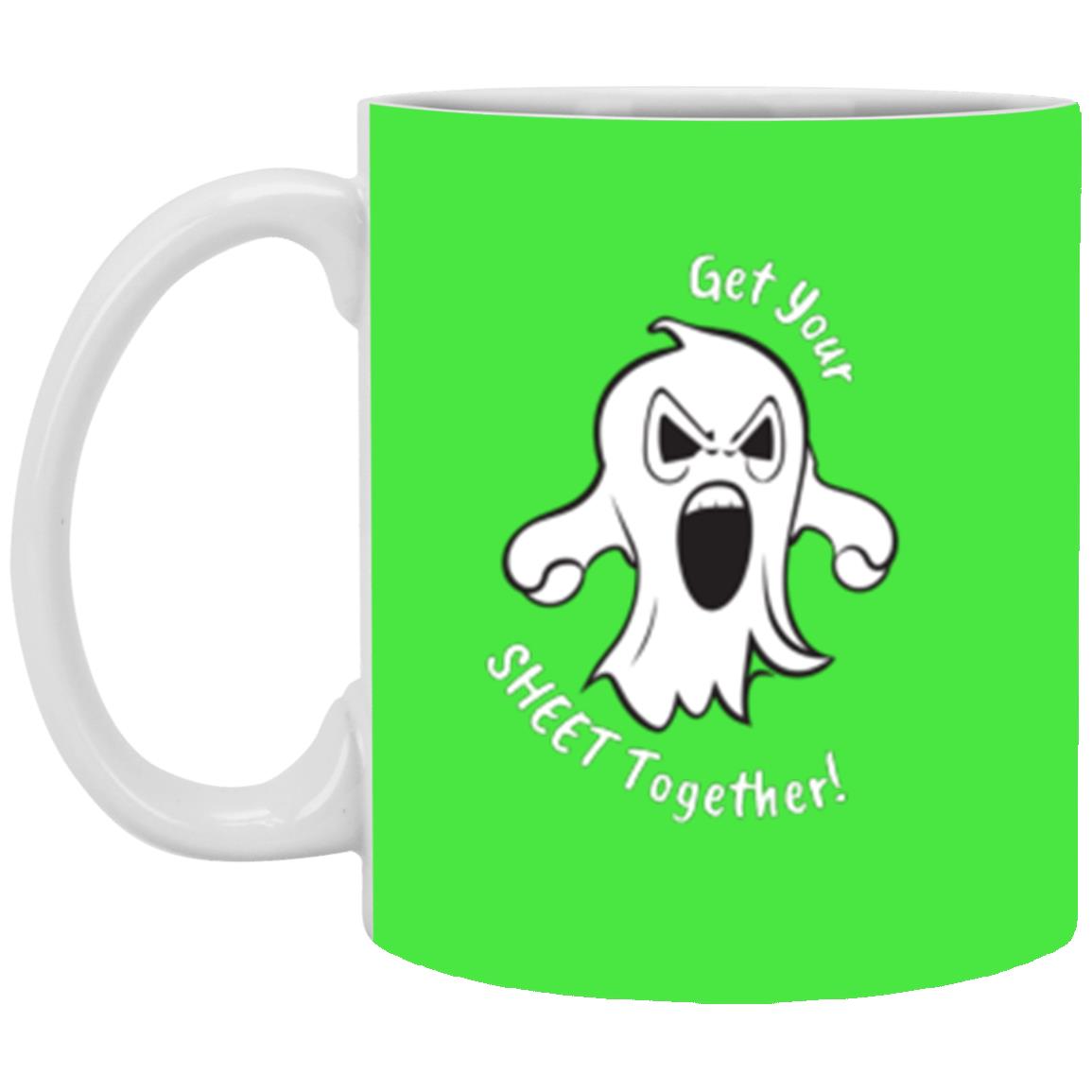 Custom White Mug w/ Background Color "Get Your Sheet Together!"