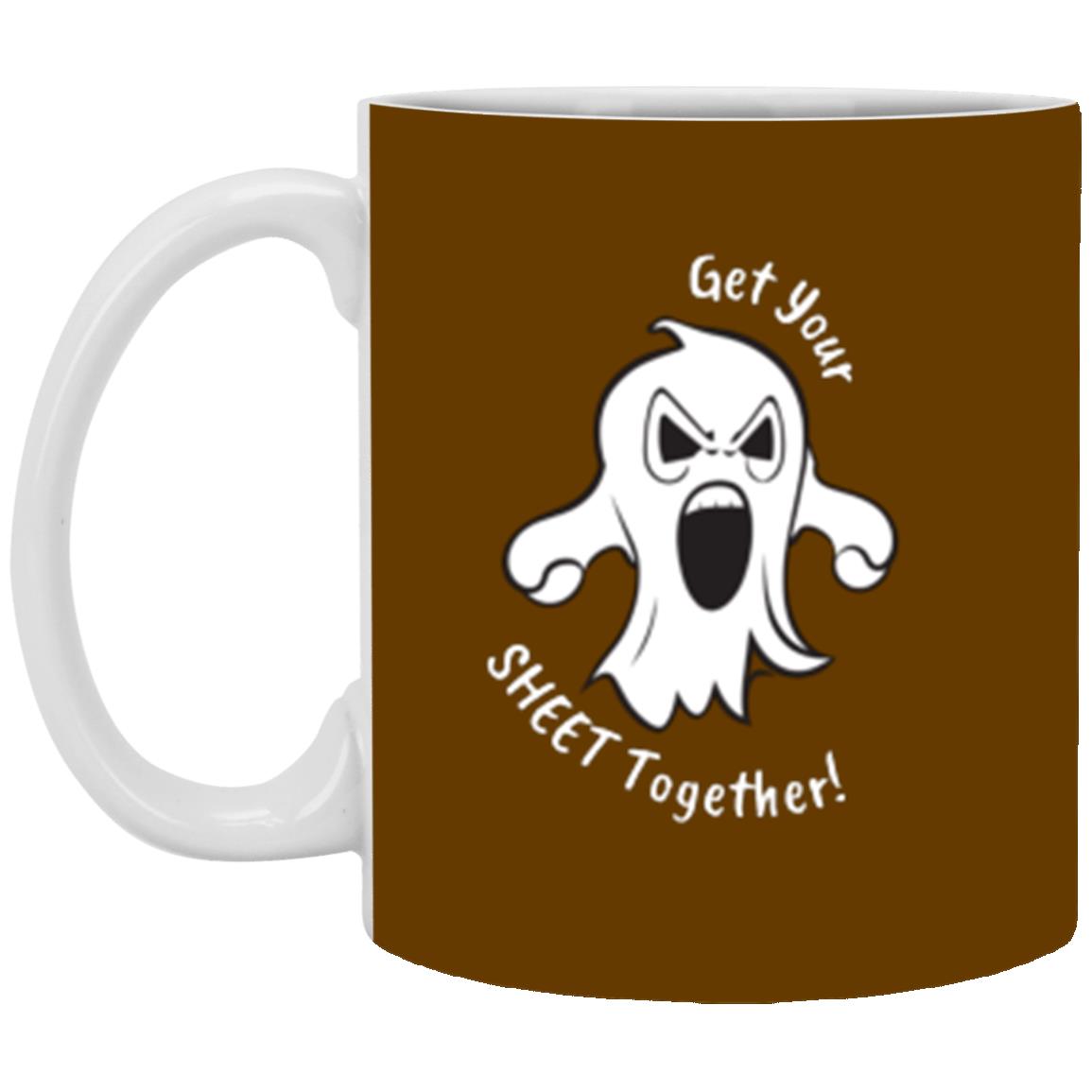 Custom White Mug w/ Background Color "Get Your Sheet Together!"