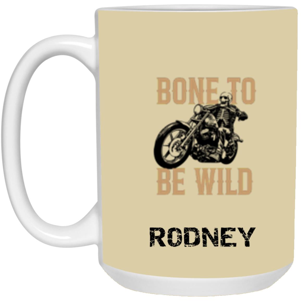 Personalized White Mug w/ Background Color "Bone To Be Wild"