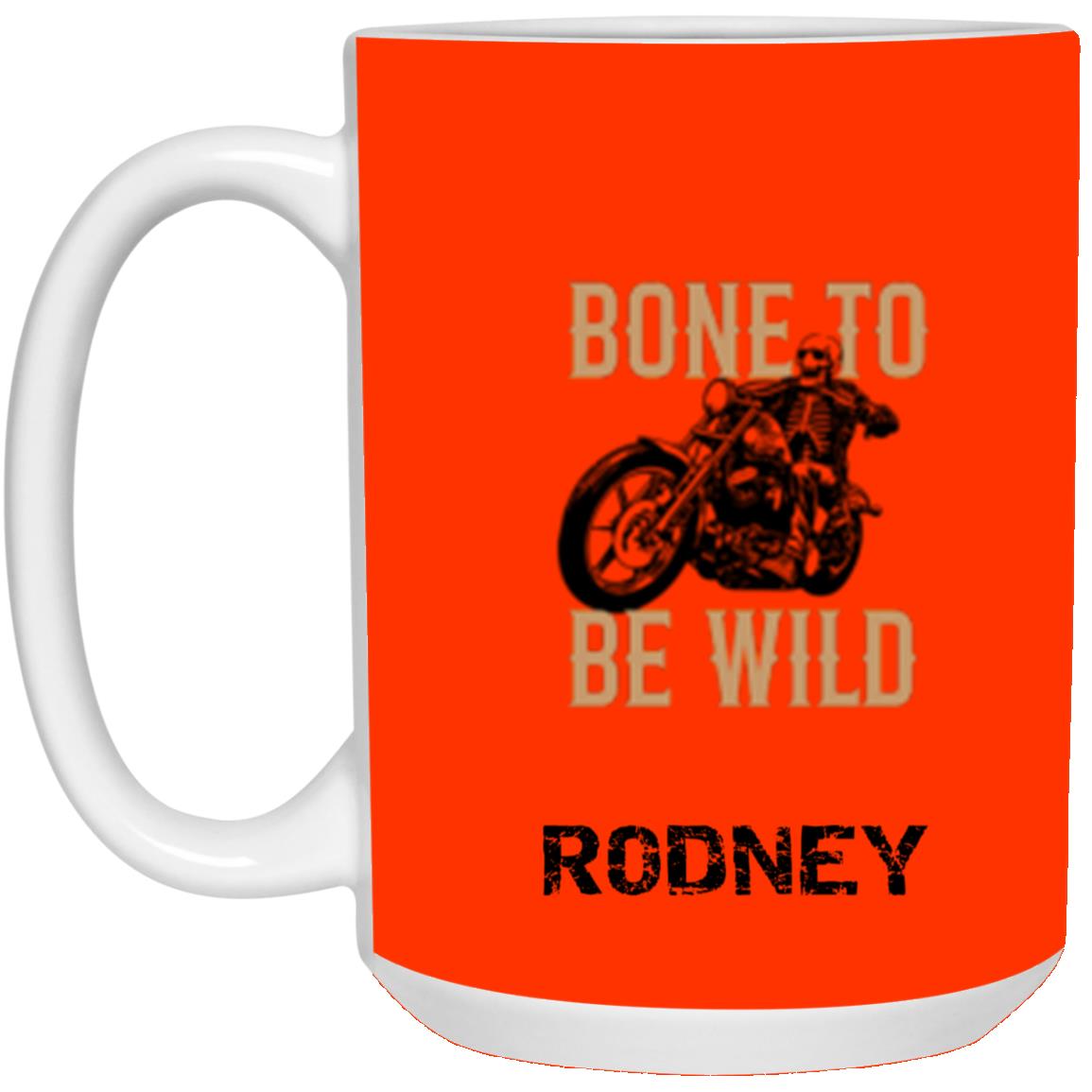 Personalized White Mug w/ Background Color "Bone To Be Wild"