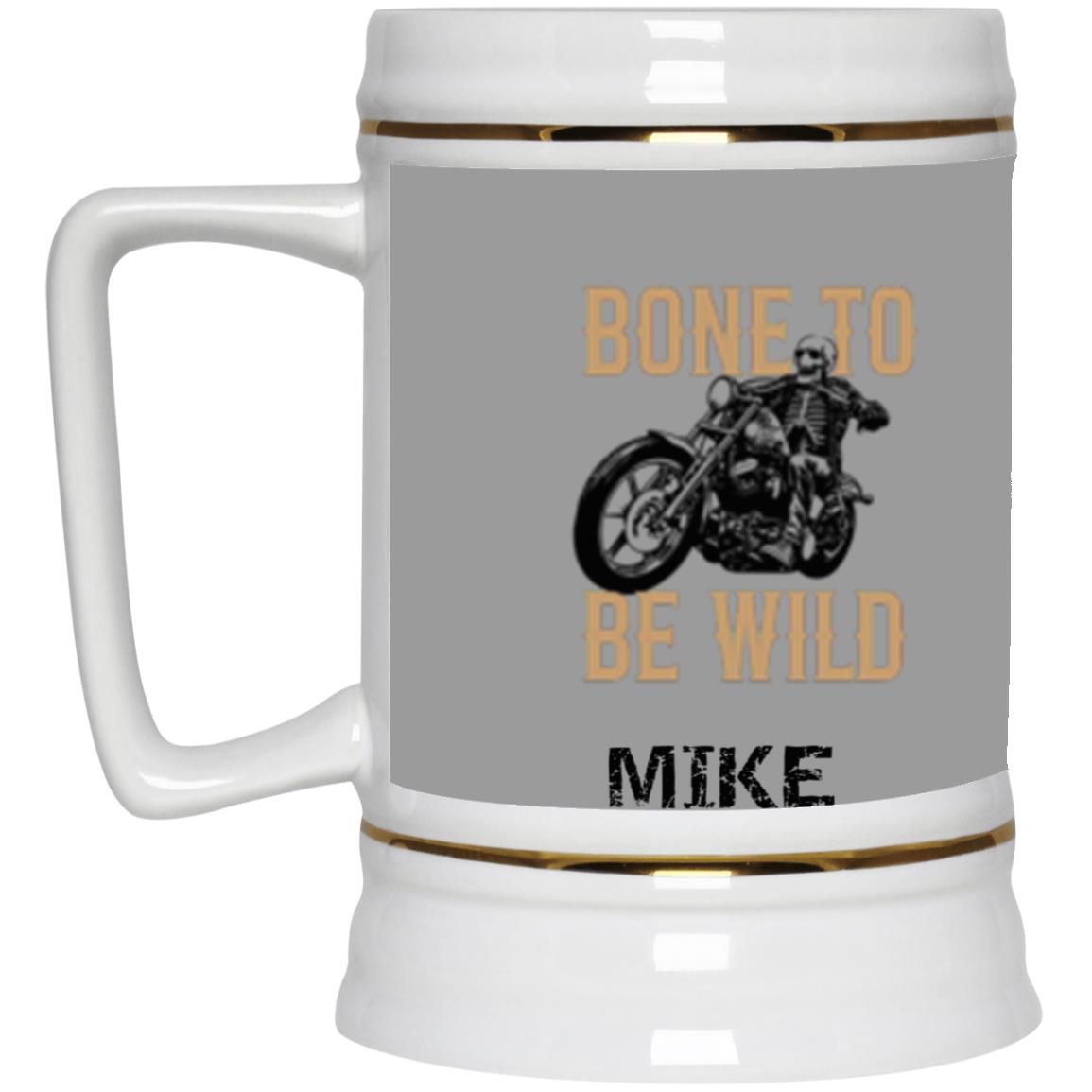 Personalized "Bone To Be Wild" Beer Mug 22 oz.