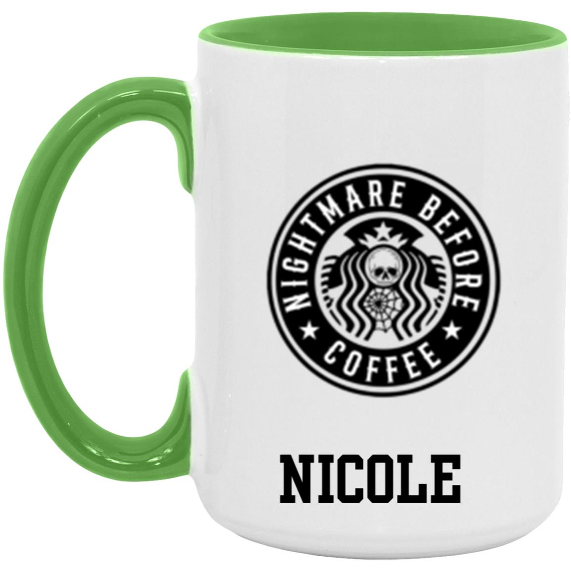 Personalized Accent Mug "Nightmare Before Coffee"