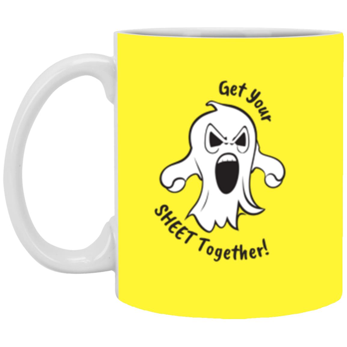 Custom White Mug w/ Background Color "Get Your Sheet Together!"