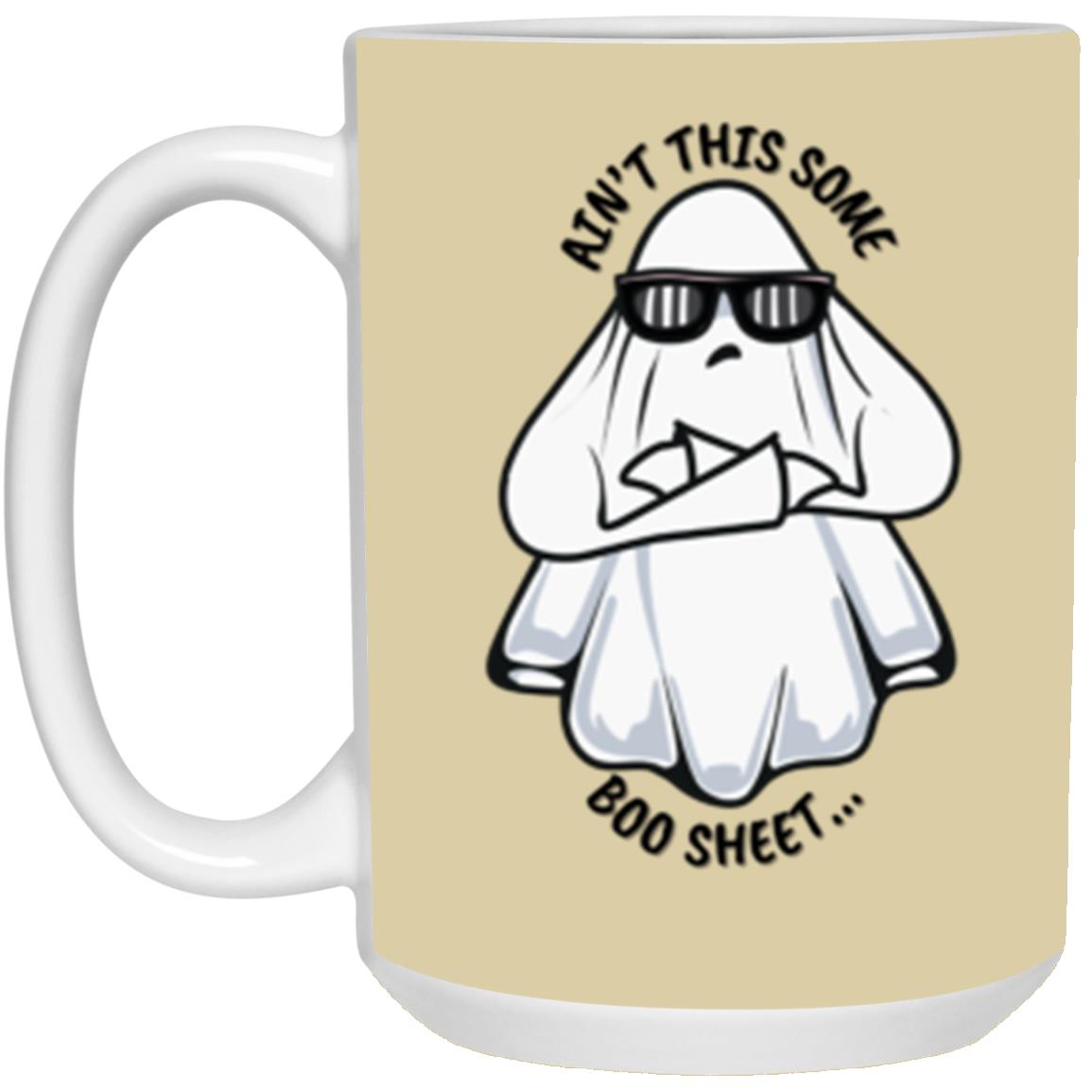 Custom White Mug w/ Background Color "Ain't This Some Boo Sheet"