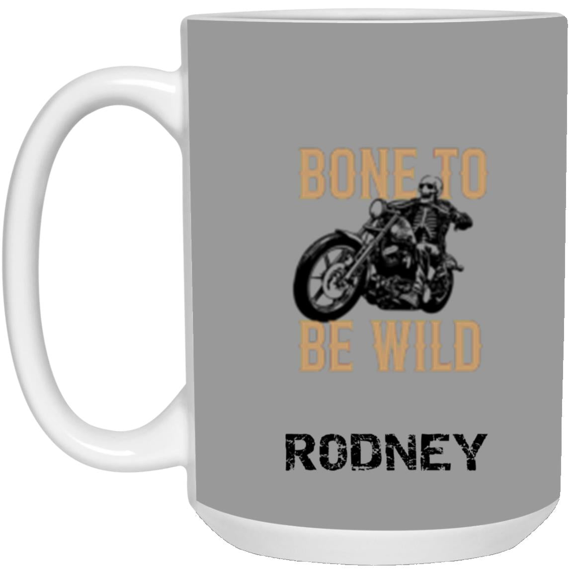 Personalized White Mug w/ Background Color "Bone To Be Wild"