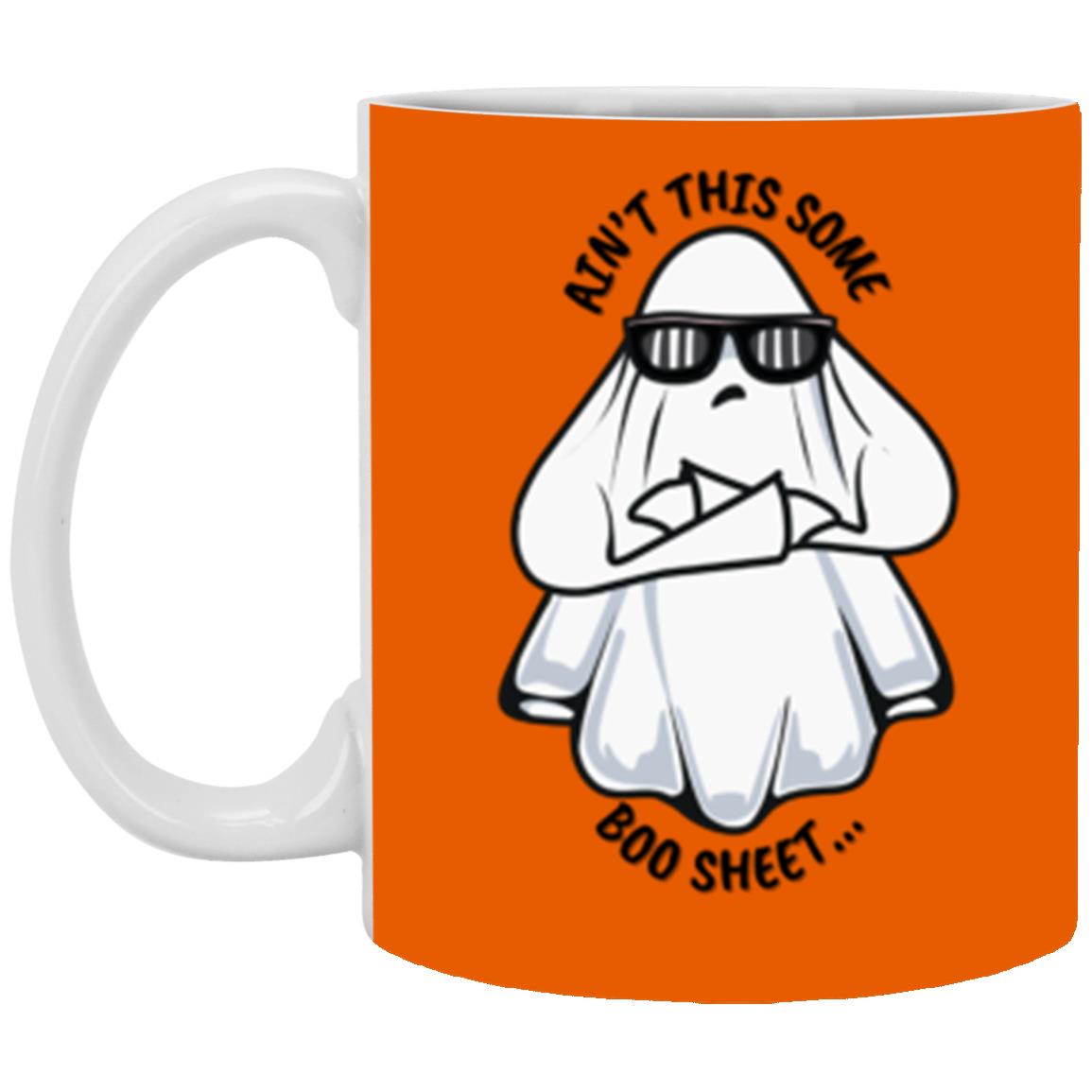 Custom White Mug w/ Background Color "Ain't This Some Boo Sheet"