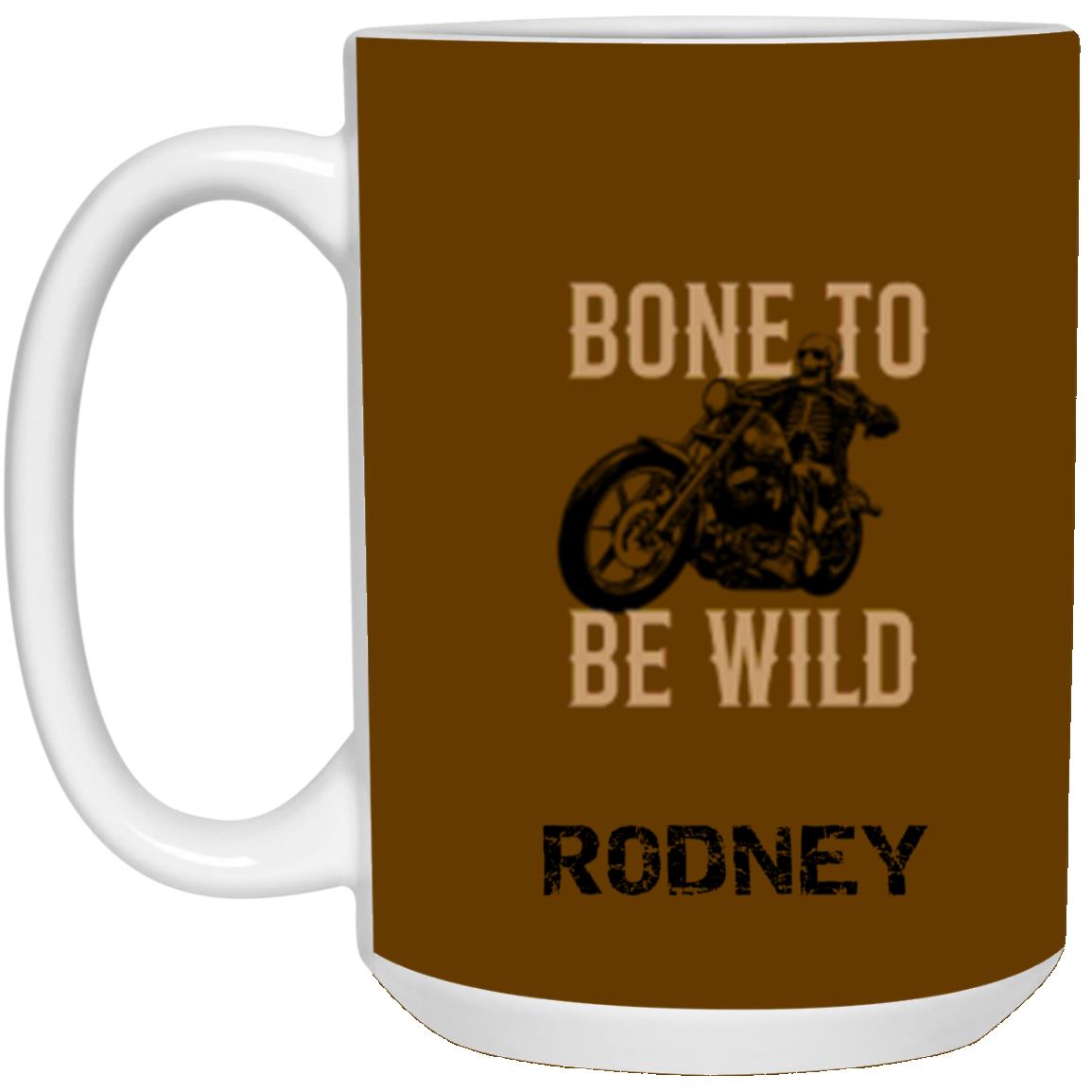 Personalized White Mug w/ Background Color "Bone To Be Wild"