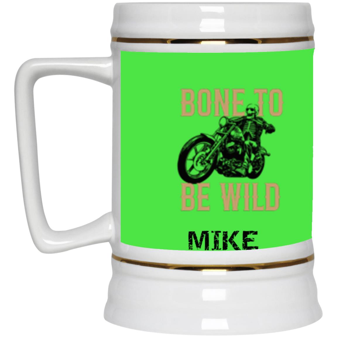 Personalized "Bone To Be Wild" Beer Mug 22 oz.