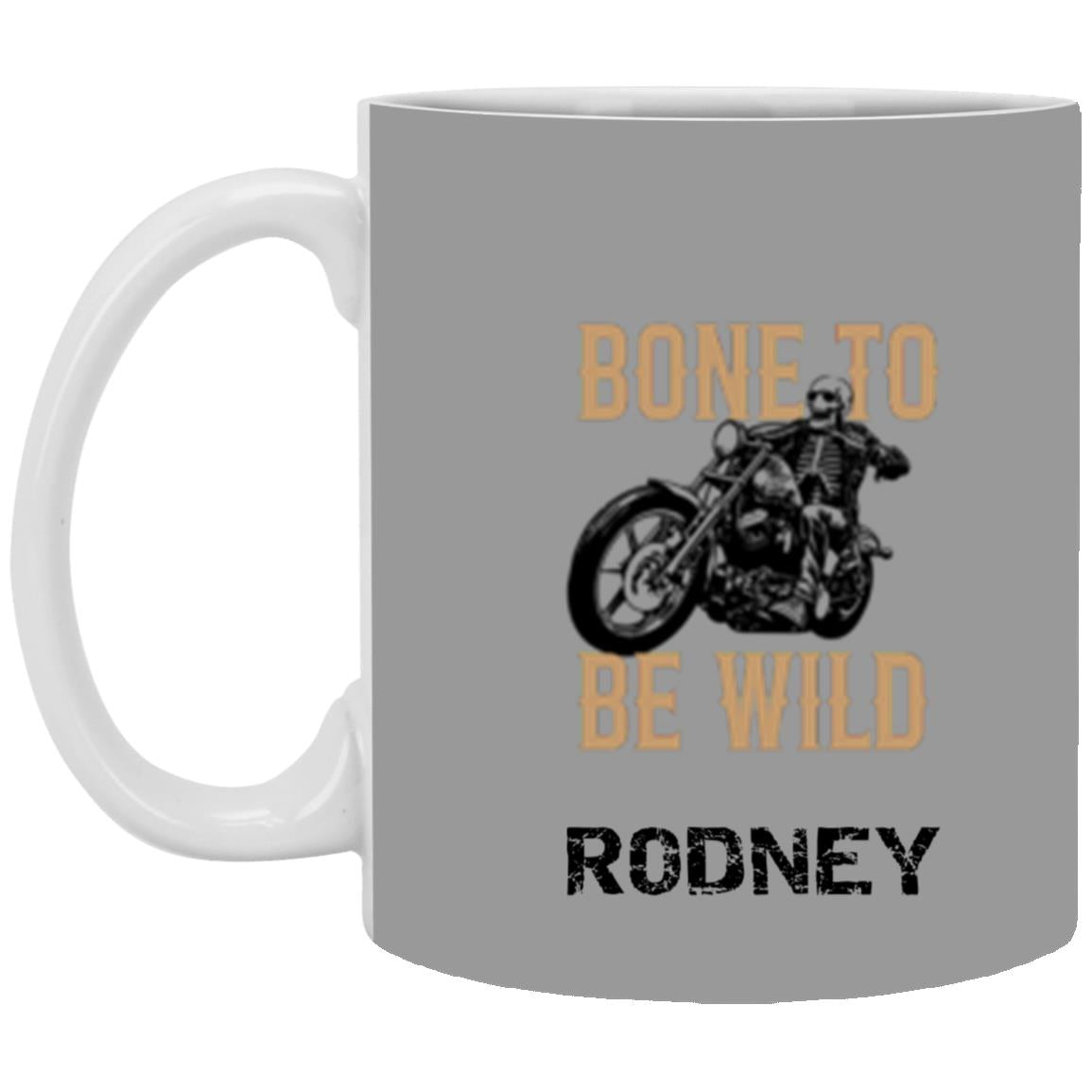 Personalized White Mug w/ Background Color "Bone To Be Wild"