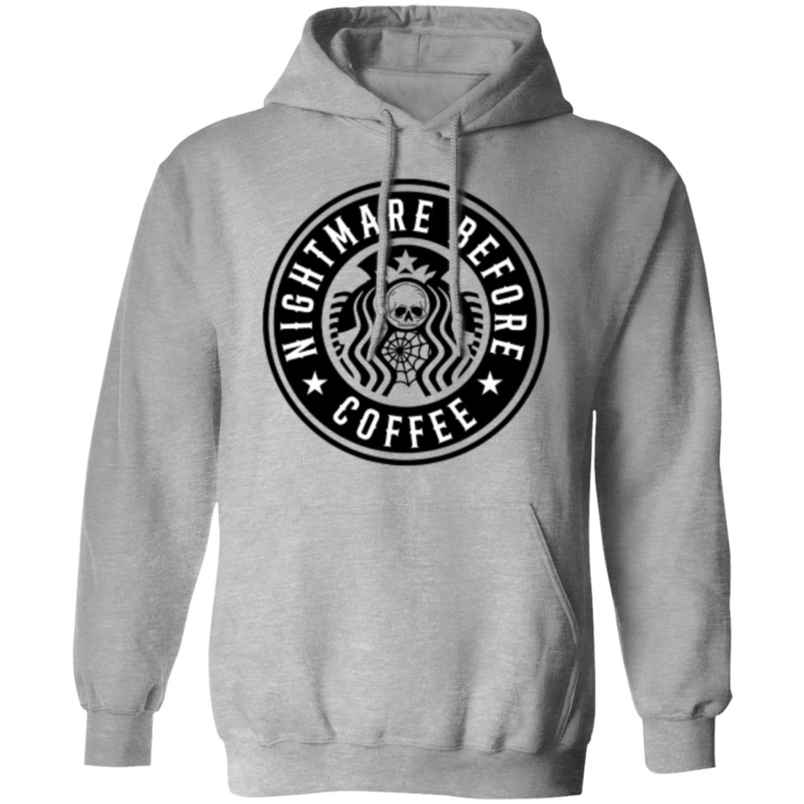 Custom Pullover Hoodie "Nightmare Before Coffee"