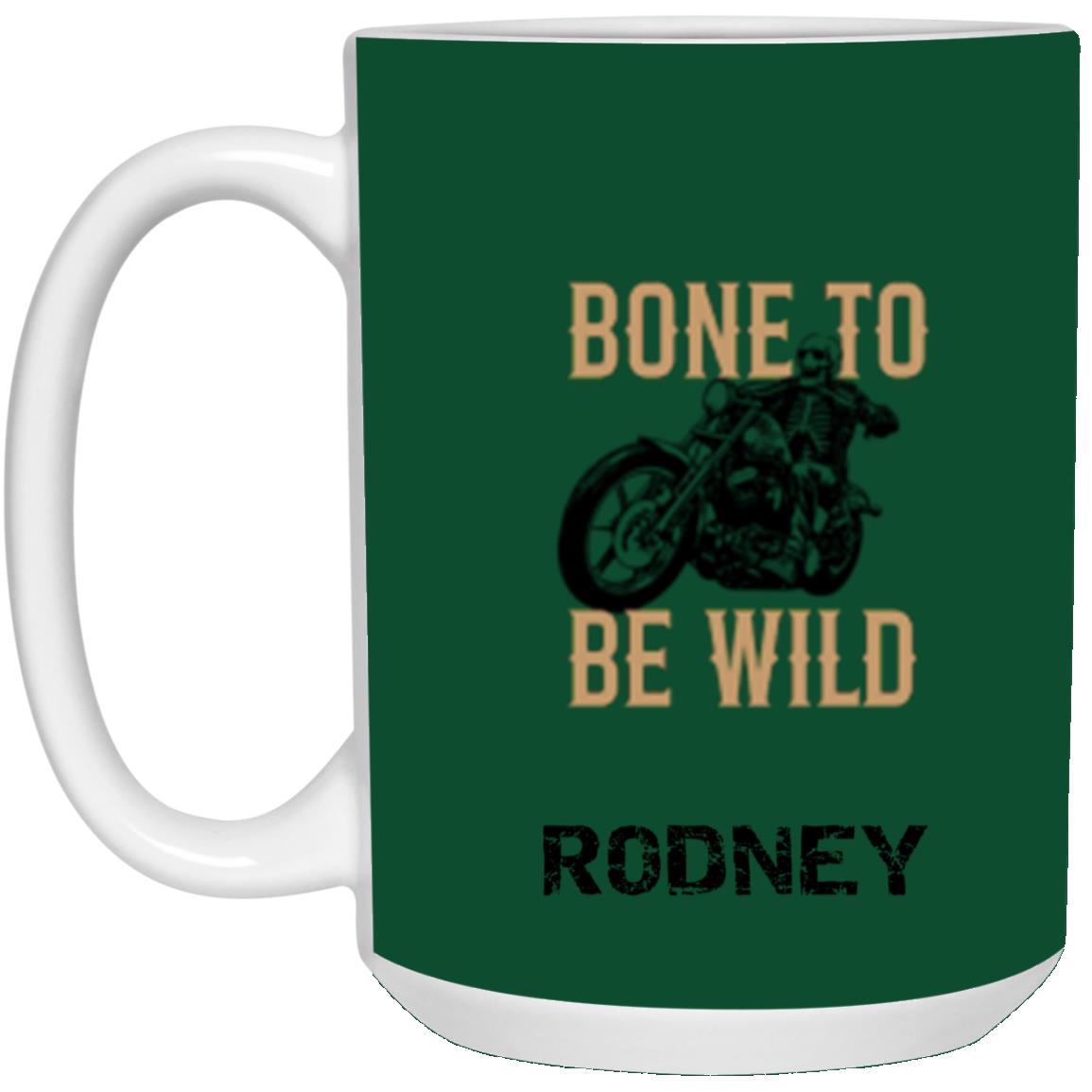 Personalized White Mug w/ Background Color "Bone To Be Wild"