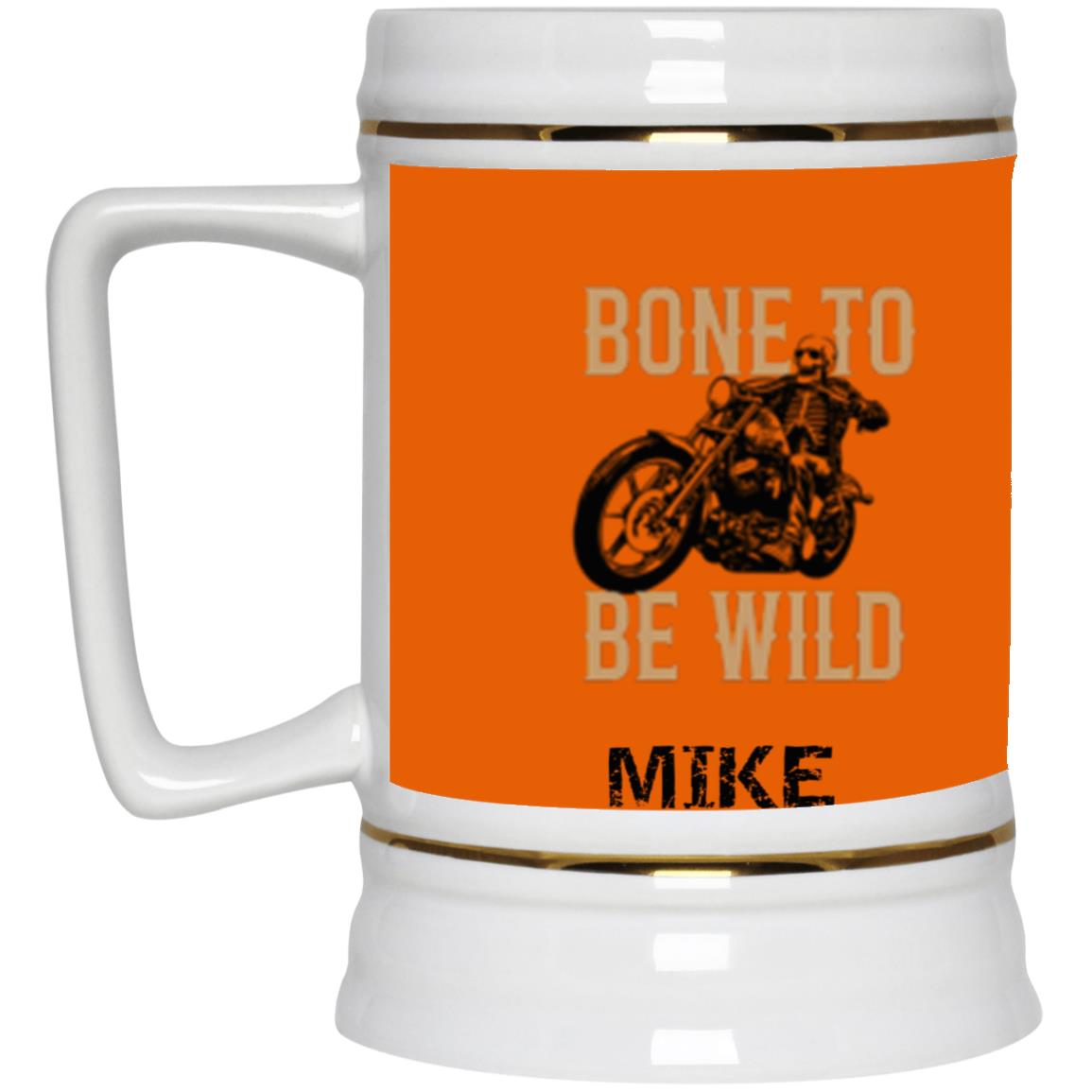 Personalized "Bone To Be Wild" Beer Mug 22 oz.