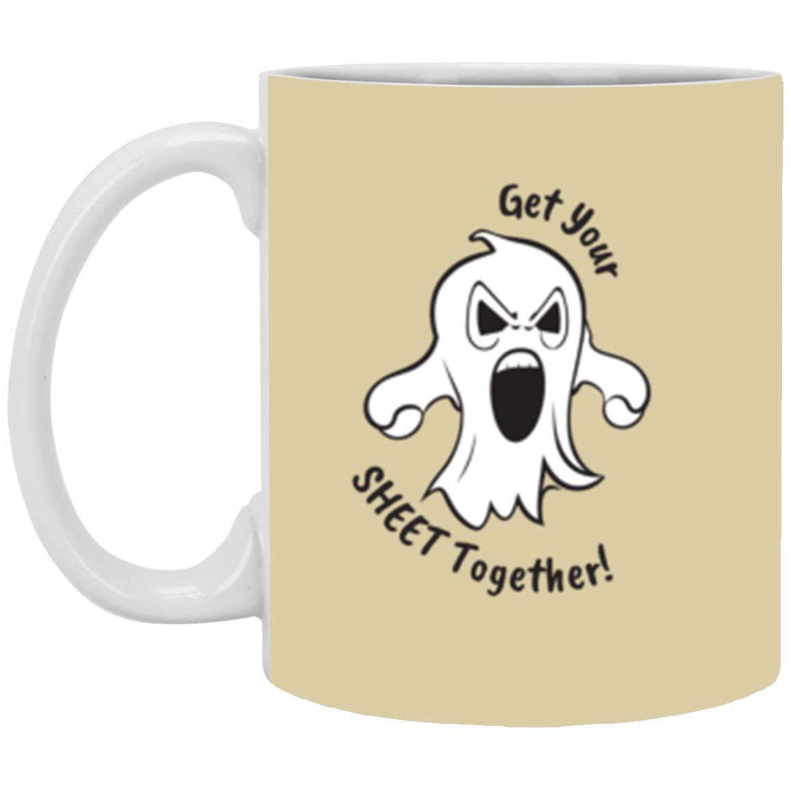 Custom White Mug w/ Background Color "Get Your Sheet Together!"