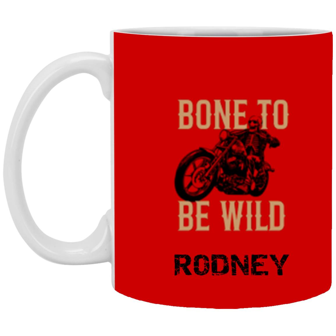 Personalized White Mug w/ Background Color "Bone To Be Wild"