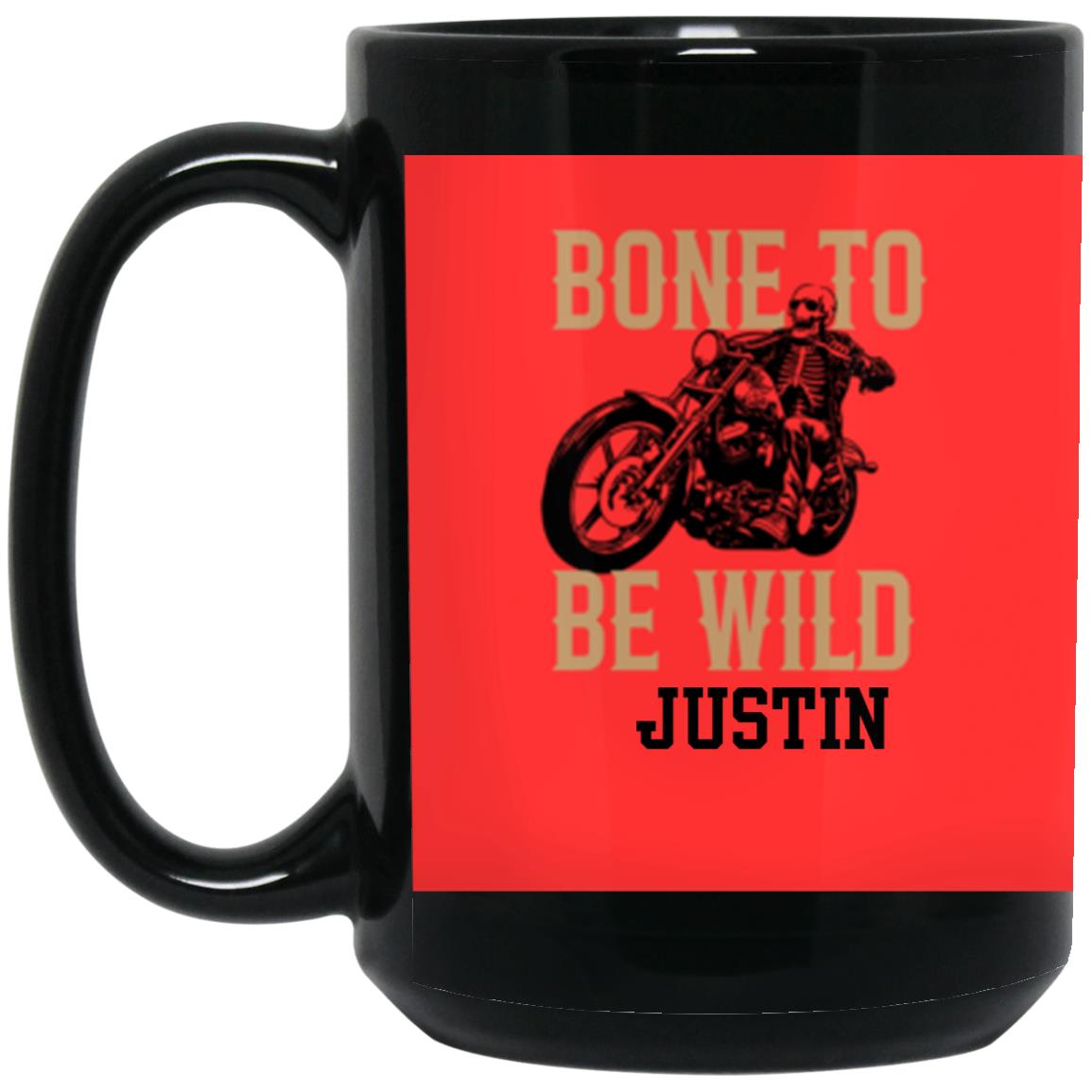 Personalized 15oz Black Mug w/ Color