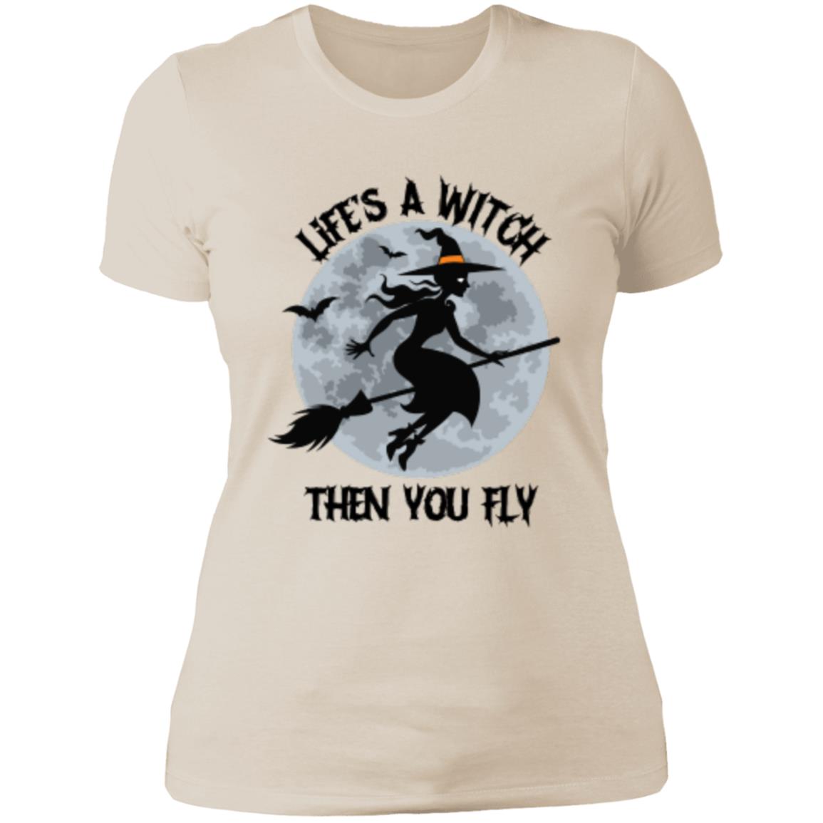 Custom Boyfriends' Slim T Shirt "Life's A Witch Then You Fly"