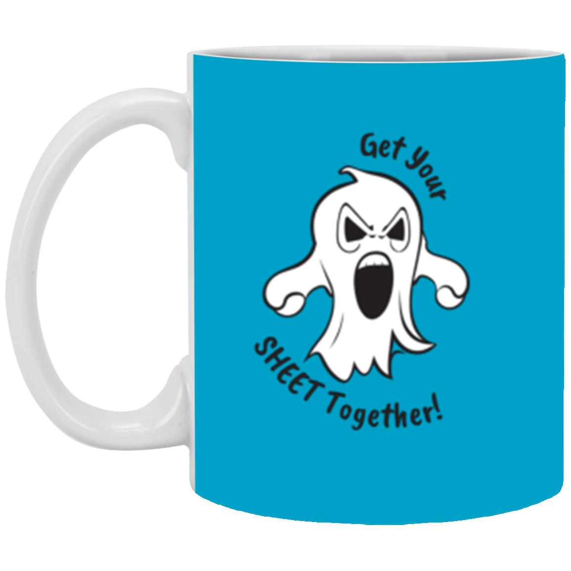 Custom White Mug w/ Background Color "Get Your Sheet Together!"