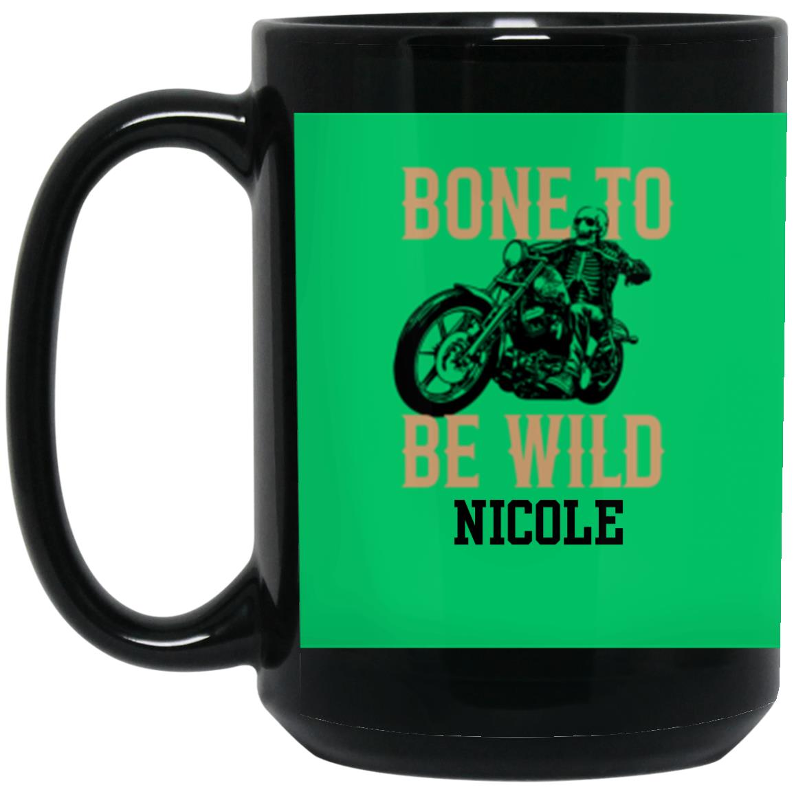 Personalized 15oz Black Mug w/ Color