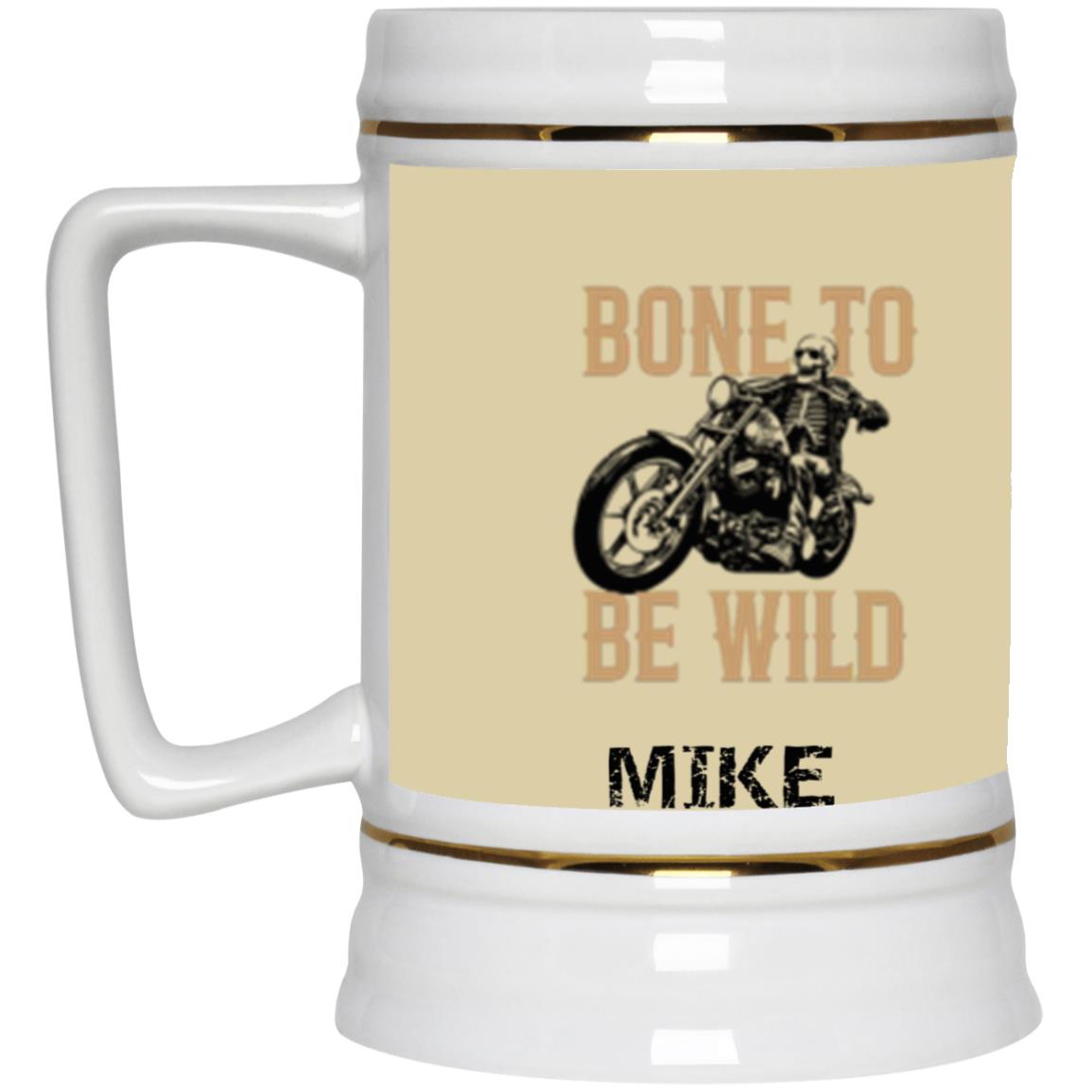 Personalized "Bone To Be Wild" Beer Mug 22 oz.