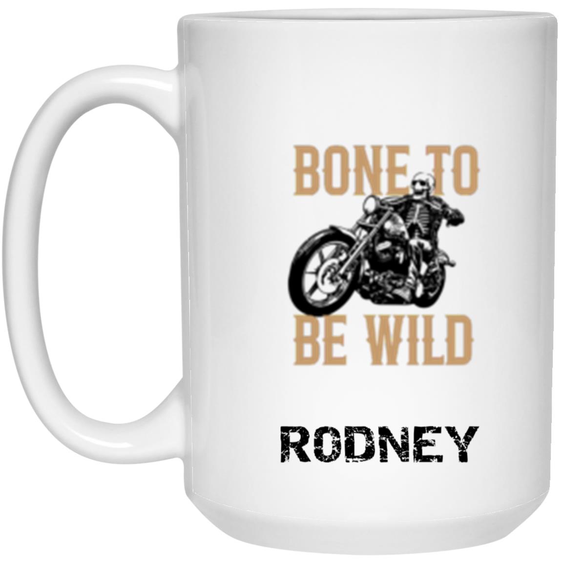 Personalized White Mug w/ Background Color "Bone To Be Wild"