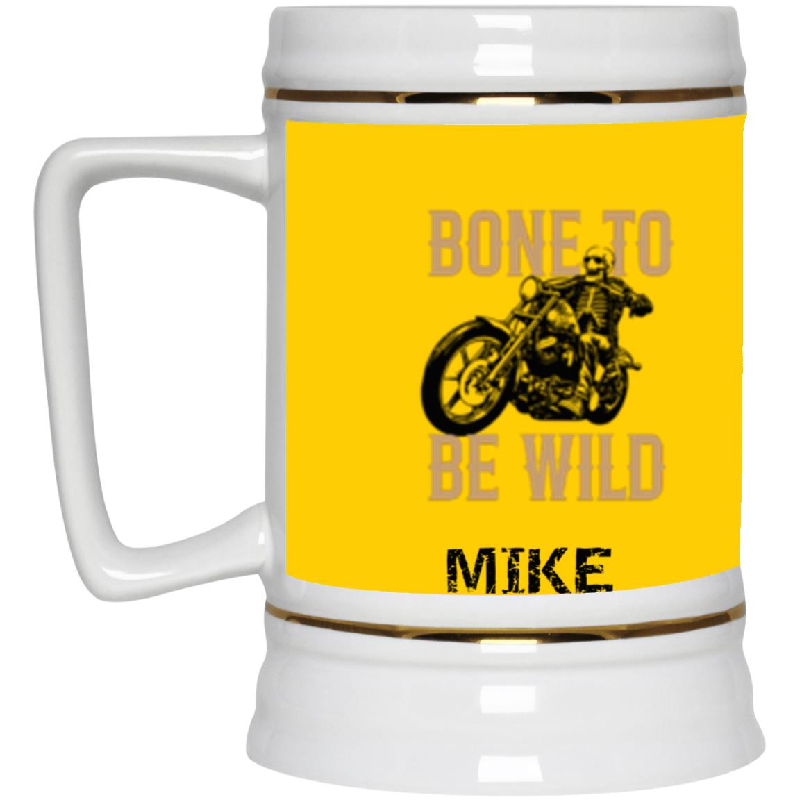 Personalized "Bone To Be Wild" Beer Mug 22 oz.