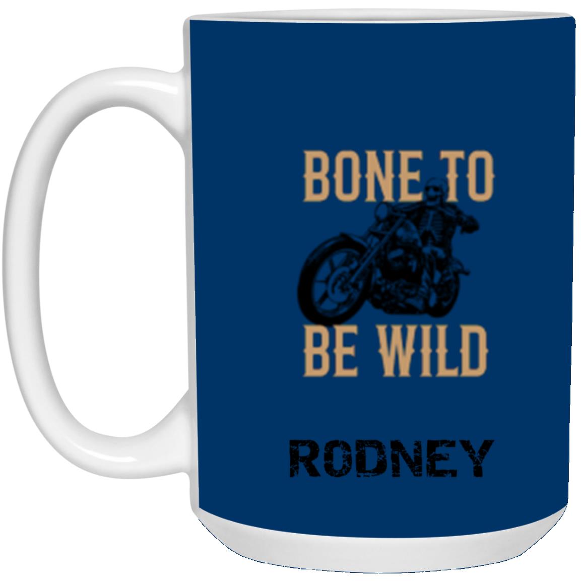 Personalized White Mug w/ Background Color "Bone To Be Wild"