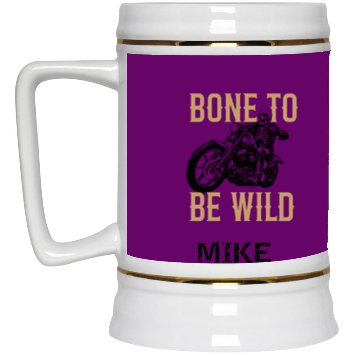 Personalized "Bone To Be Wild" Beer Mug 22 oz.