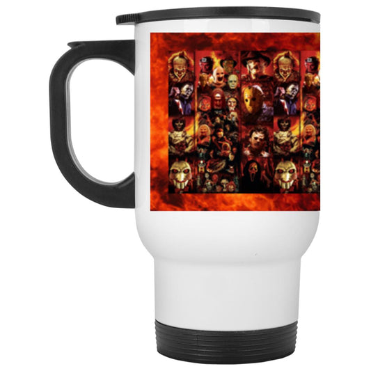 Custom White Travel Mug Horror