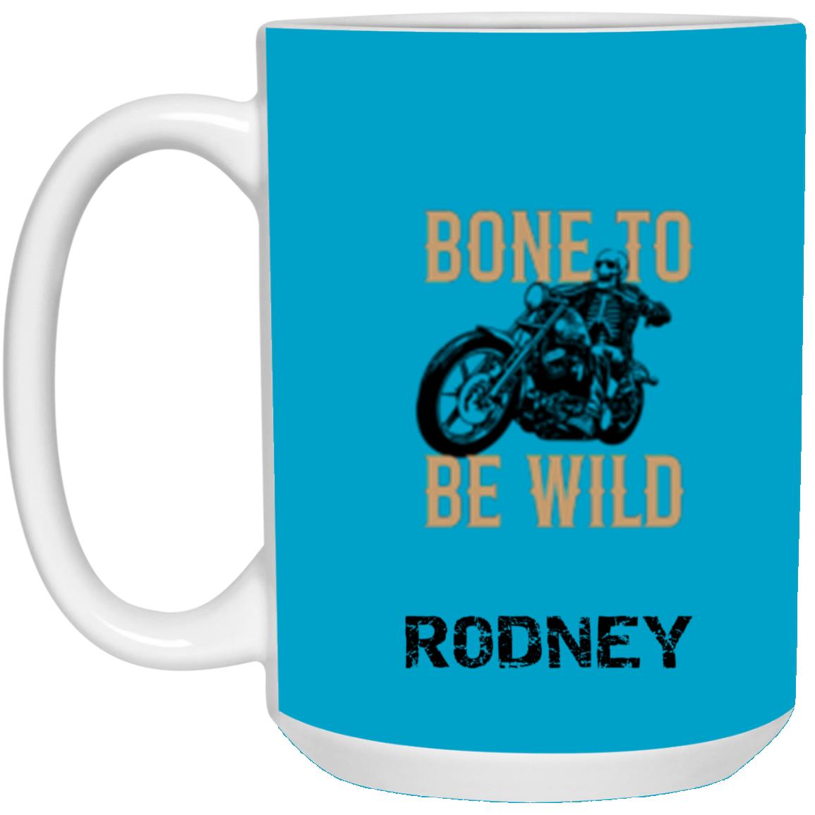 Personalized White Mug w/ Background Color "Bone To Be Wild"