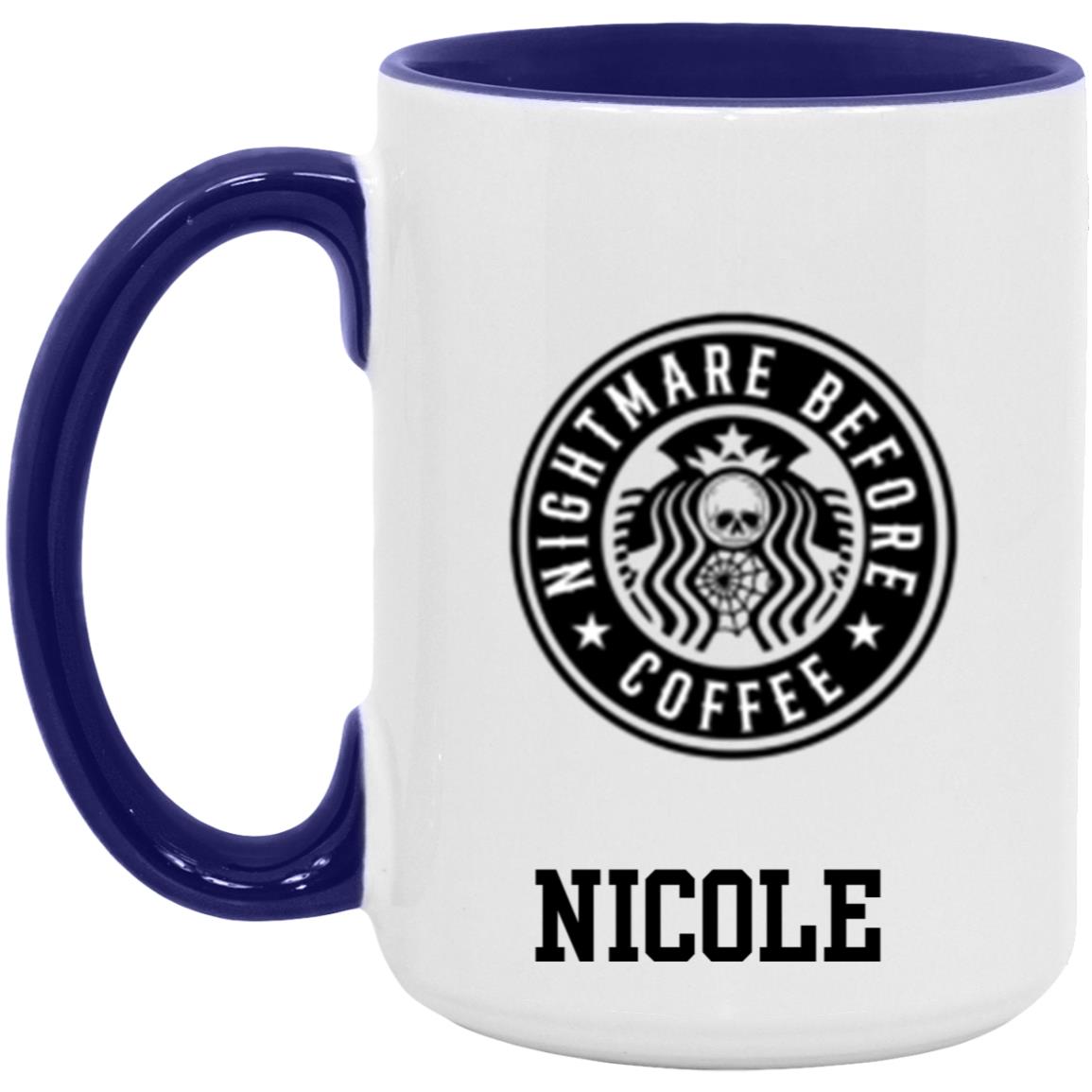 Personalized Accent Mug "Nightmare Before Coffee"