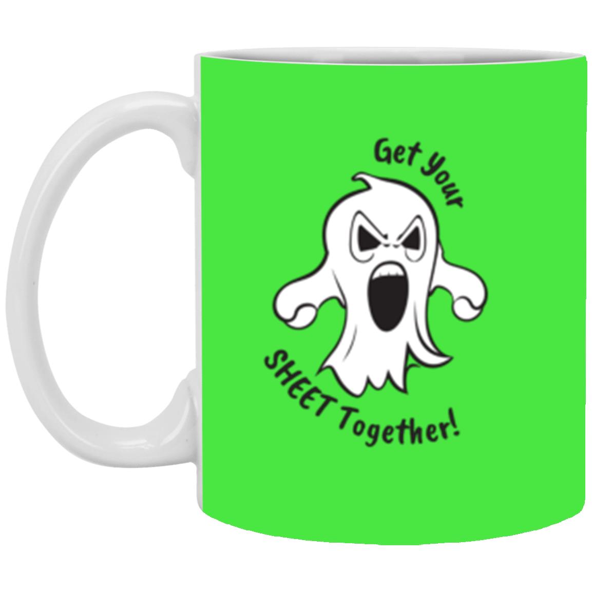 Custom White Mug w/ Background Color "Get Your Sheet Together!"