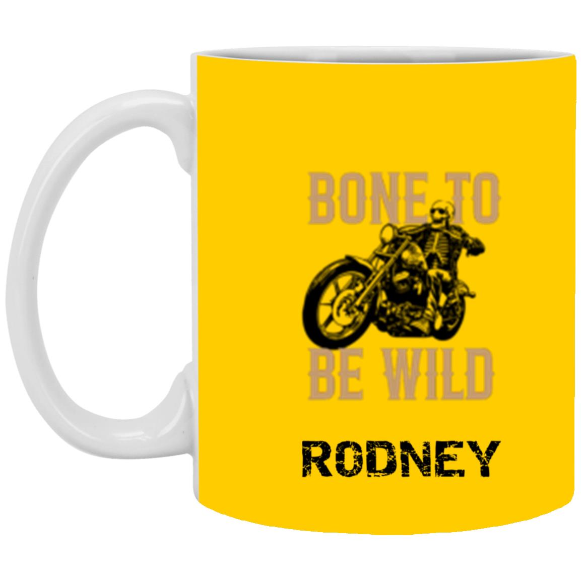 Personalized White Mug w/ Background Color "Bone To Be Wild"