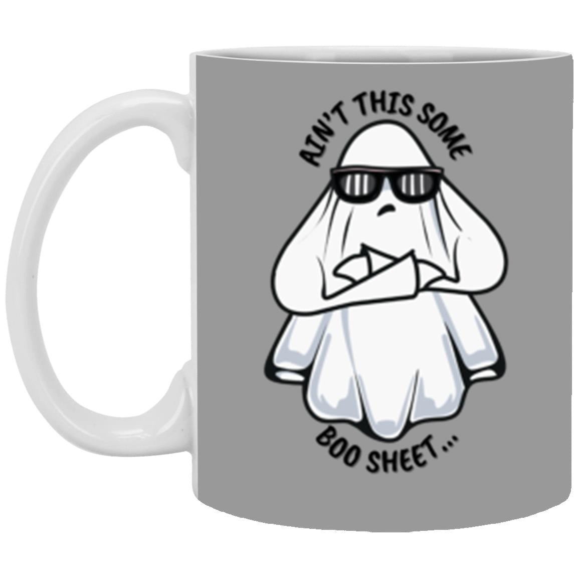 Custom White Mug w/ Background Color "Ain't This Some Boo Sheet"