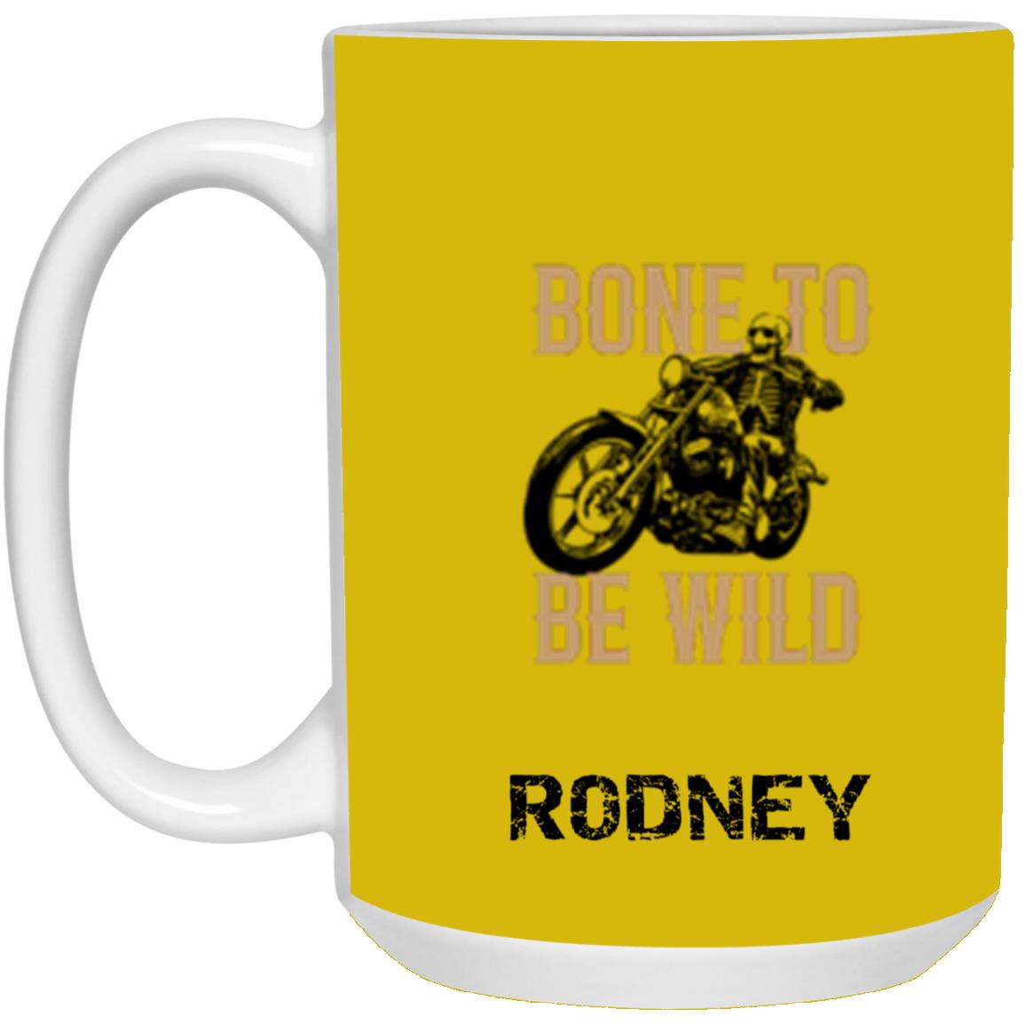 Personalized White Mug w/ Background Color "Bone To Be Wild"