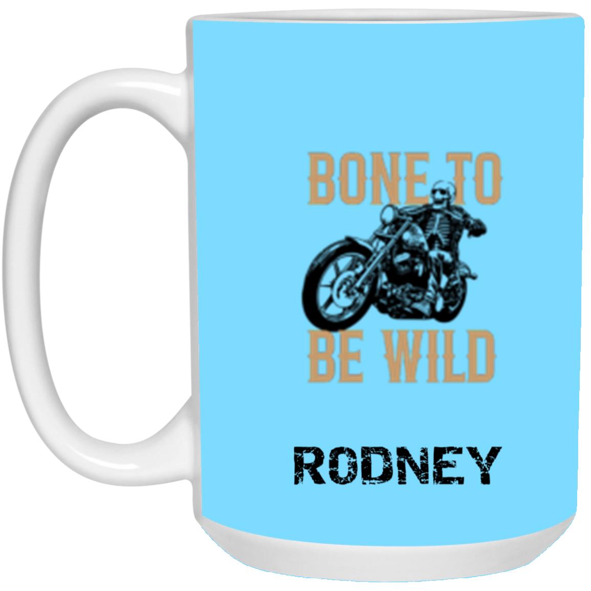 Personalized White Mug w/ Background Color "Bone To Be Wild"