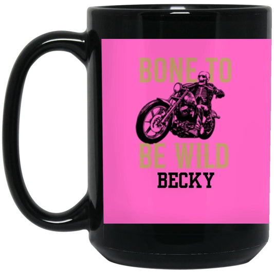 Personalized 15oz Black Mug w/ Color