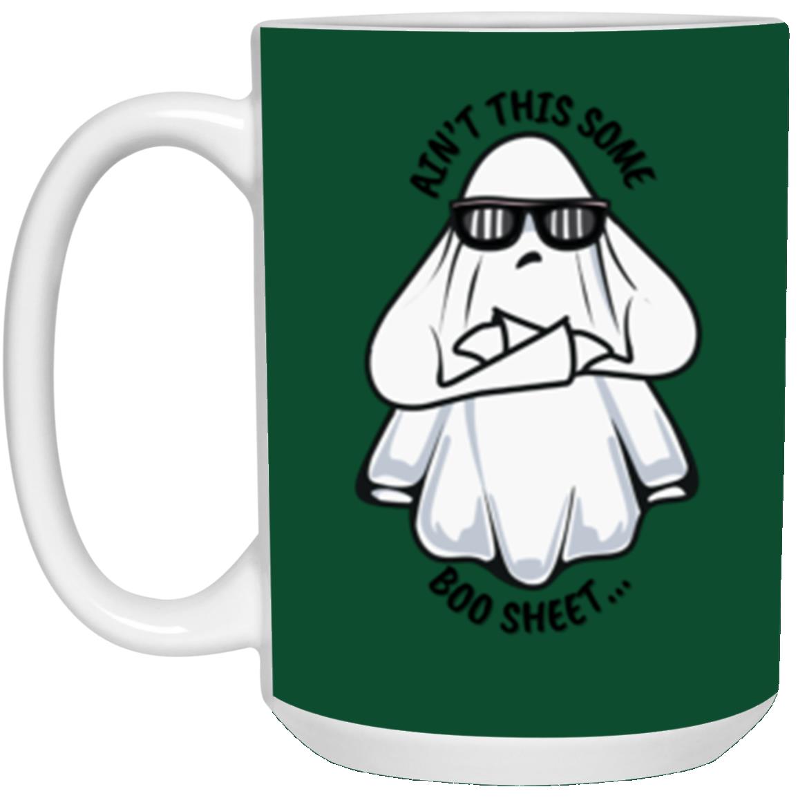 Custom White Mug w/ Background Color "Ain't This Some Boo Sheet"