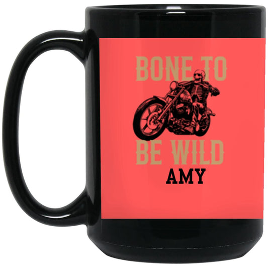 Personalized 15oz Black Mug w/ Color