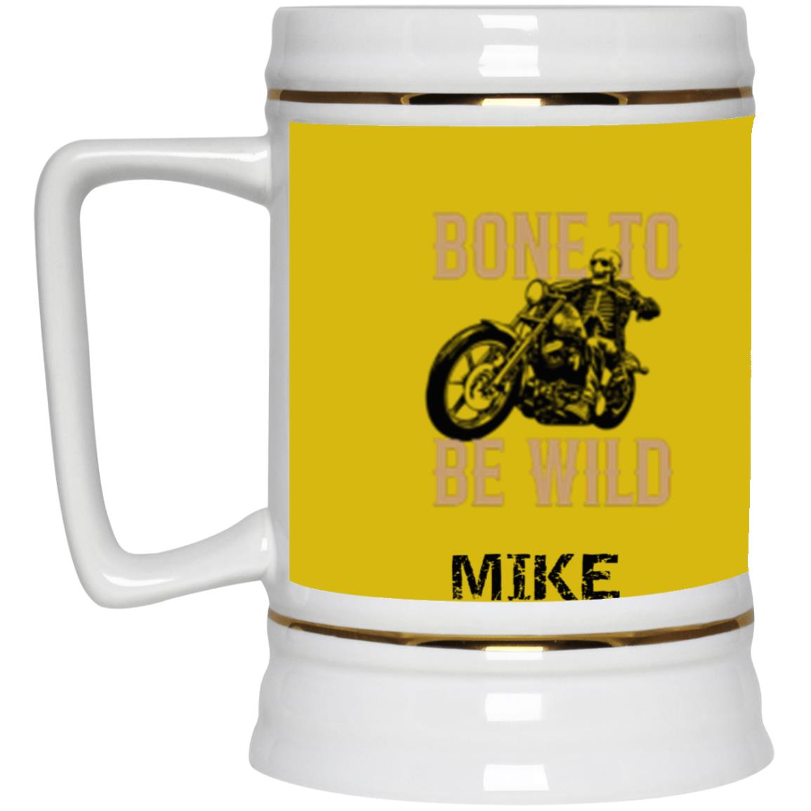 Personalized "Bone To Be Wild" Beer Mug 22 oz.