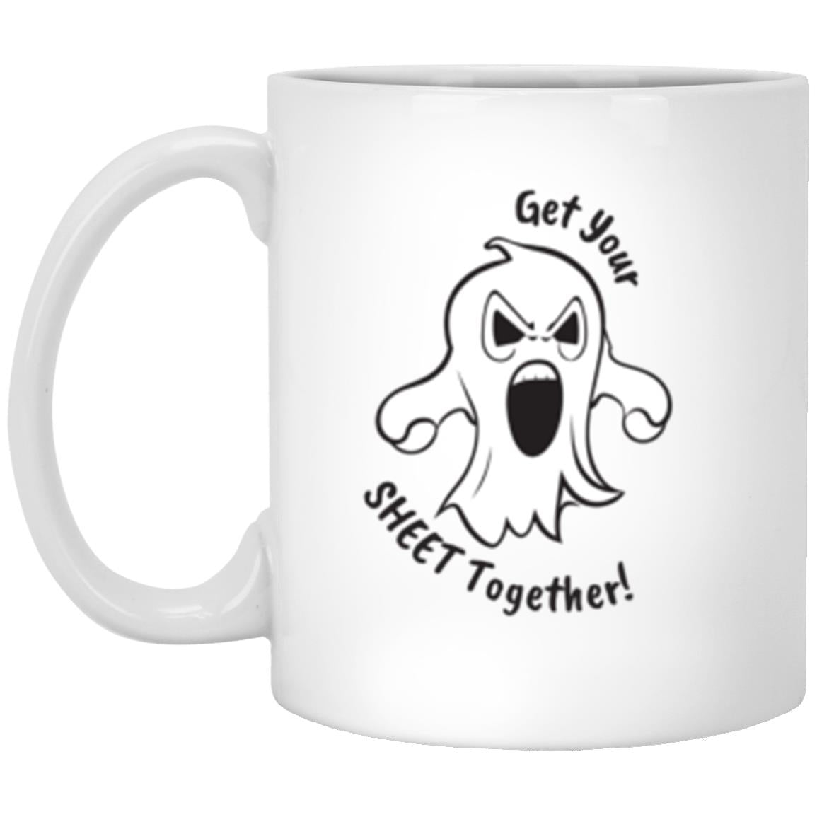 Custom White Mug w/ Background Color "Get Your Sheet Together!"