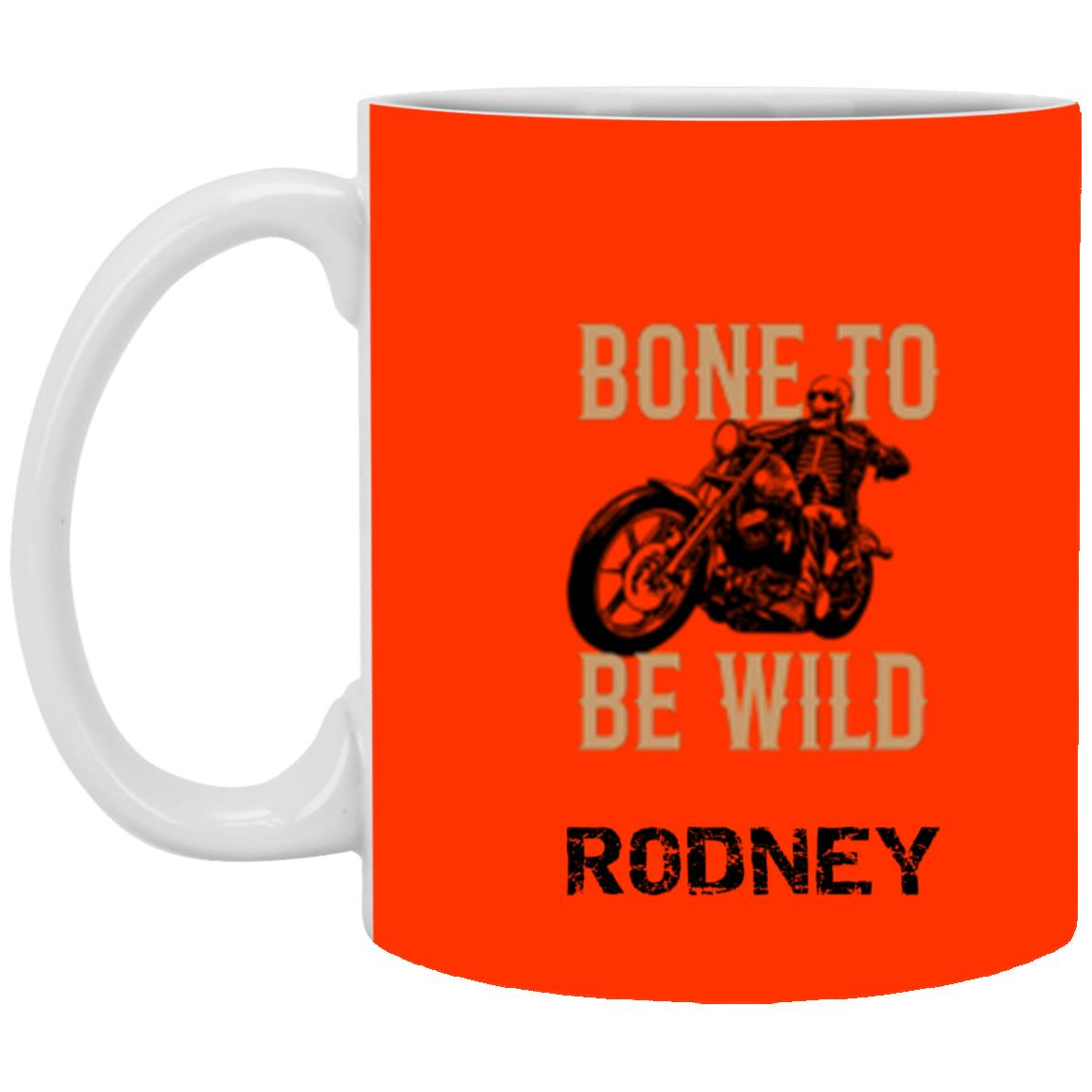 Personalized White Mug w/ Background Color "Bone To Be Wild"